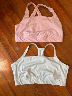 All in Motion Sports Bras XXL Lot of 2 Pink and Light Blue Activewear Bundle